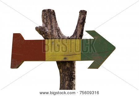 Guinea wooden sign isolated on white background