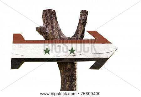 Syria wooden sign isolated on white background