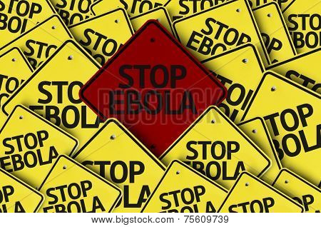 Stop Ebola written on multiple road sign 