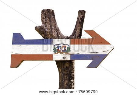 Dominican Republic wooden sign isolated on white background