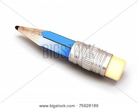 Wooden Pencil Isolated On White Background.