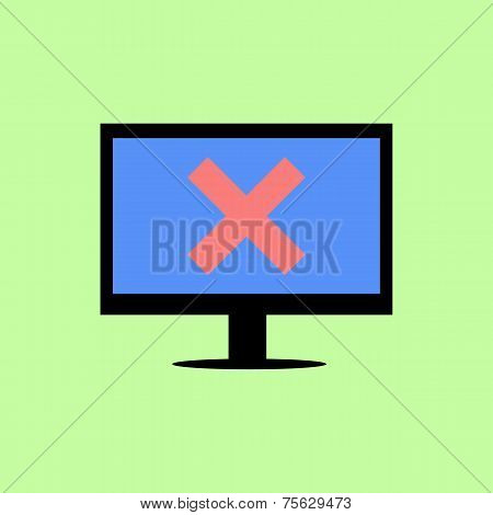 Flat style computer with cross