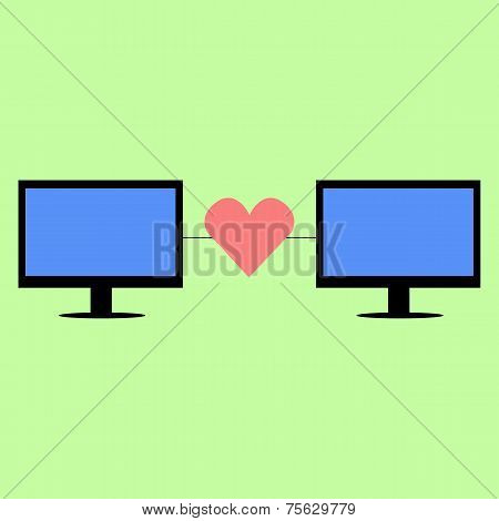 Flat style virtual love