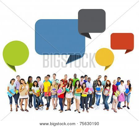 Large group of diversed students