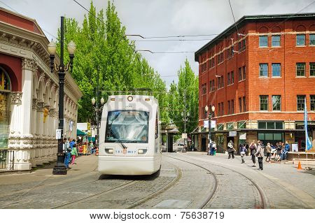 Light Train Of The Portland Streetcar System