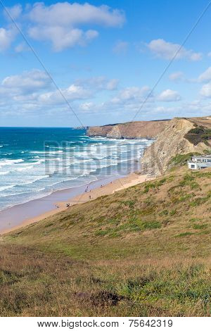 Watergate Bay Cornwall England UK Cornish north coast between Newquay and Padstow