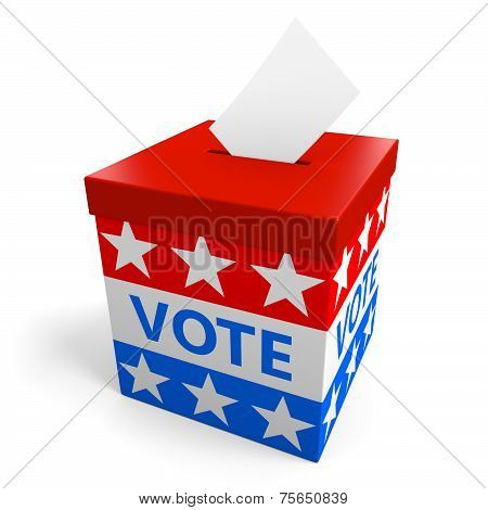 Ballot box for collecting votes from an American political election