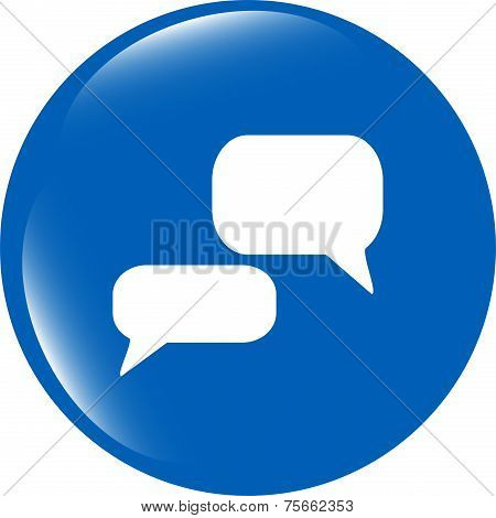 White Bubble Speech Set Icon,web  Button