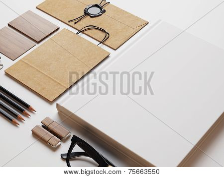 Set Of Blank Elements On Paper Background