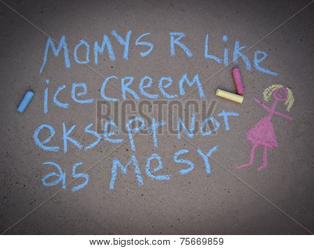 Child's chalk on concrete