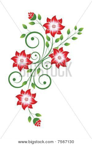 Blumen mit scrolls