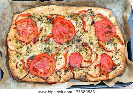 Delicious Fresh Traditional Italian Focaccia Bread