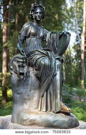 Bronze Sculpture Thalia, Muse Of Comedy, Pavlovsk Park