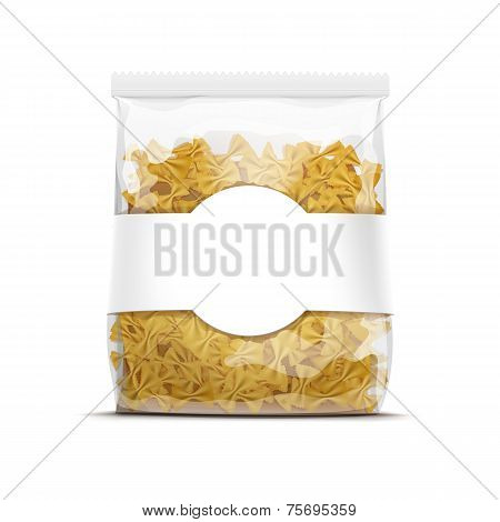 Farfalle Bow Tie Pasta Packaging Template Isolated