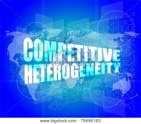 Competitive Heterogeneity Word On Business Digital Touch Screen
