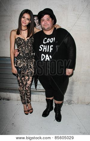 LOS ANGELES - MAR 12:  Victoria Justice, Harvey Guillen at the Kode Magazine Spring 2015 Cover Party at the The Standard on March 12, 2015 in West Hollywood, CA