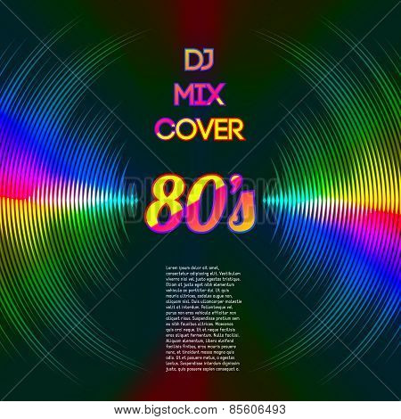 Music cover with waveform as a vinyl grooves
