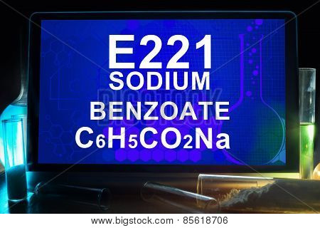 Tablet with chemical formula of  sodium benzoate e221.