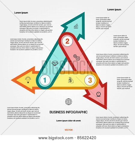 Template With 3 Options Multi-coloured Arrows For Infographic