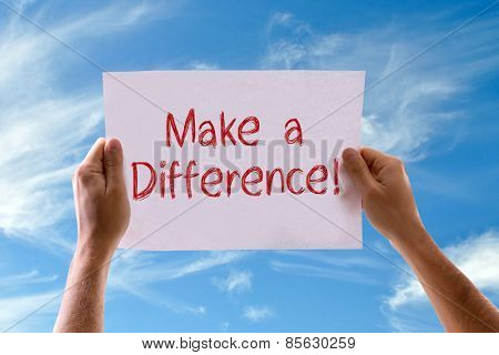 Make a Difference card with sky background
