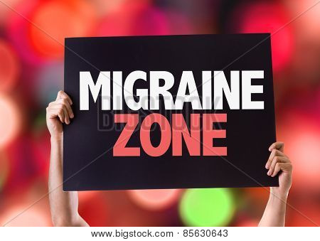 Migraine Zone card with bokeh background