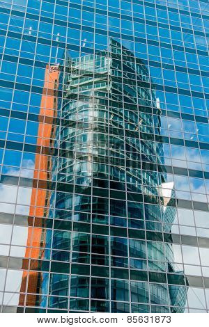the windows of a modern building for offices