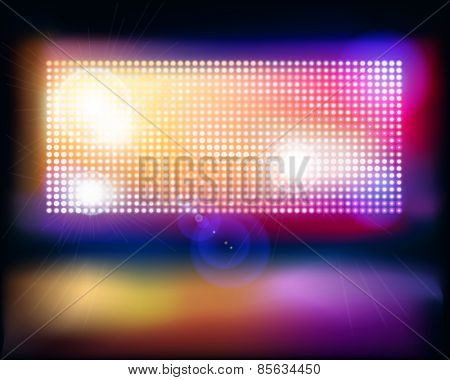 Big projection screen. Vector illustration.