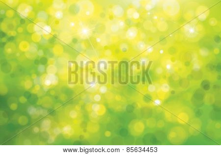 Vector Green Sunshine Background.