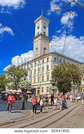 Lviv City Hall On The Rynok Square, Ukraine