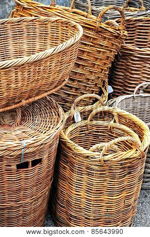 Wicker baskets.