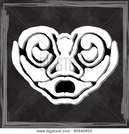 original face masks ancient gods, for tattoo and ancient amulets. Incas, Aztecs