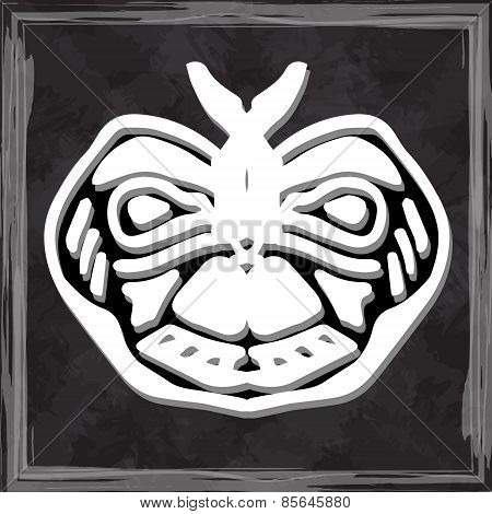 original face masks ancient gods, for tattoo and ancient amulets. Incas, Aztecs