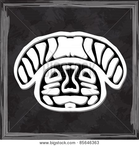 original face masks ancient gods, for tattoo and ancient amulets. Incas, Aztecs