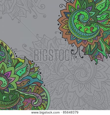 Vector frame of the indian floral ornament