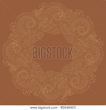 Vector frame of the indian floral ornament