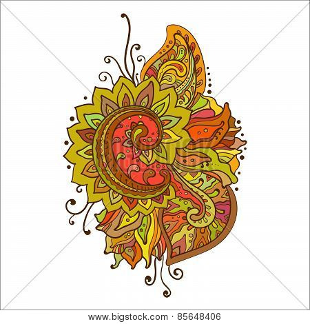Traditional vector oriental floral ornament with a lot of detail