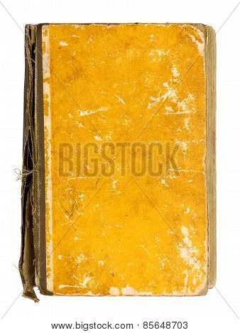 Old Vintage Yellow Book On An Isolated White Background