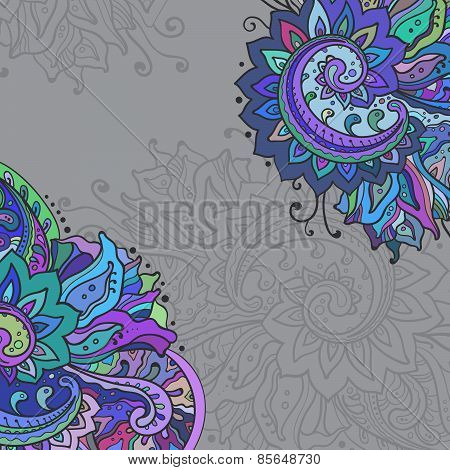 Vector frame of the indian floral ornament