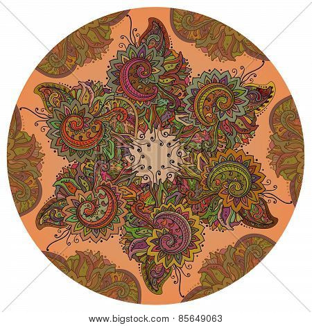 Vector frame of the indian floral ornament