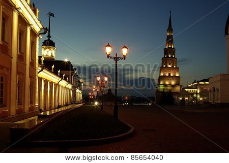 Leaning Söyembikä Tower In Kazan, Russia