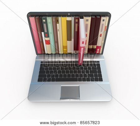 Stock Photo Of E-books In Laptop Computer.