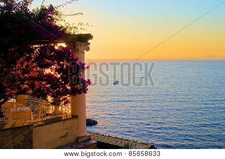 Amalfi coast sunset, Italy