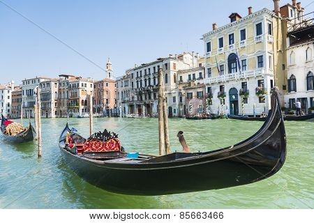 Gondola On The Venetian Lagoon