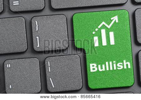 Green bullish key on keyboard
