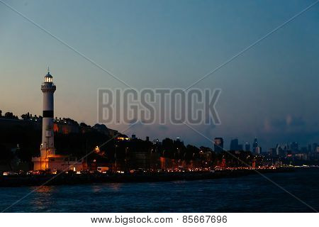 View of the lighthouse and the Bosphorus