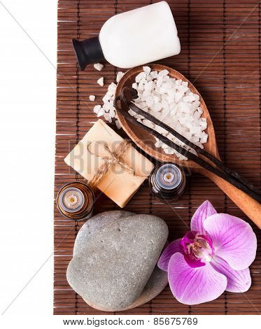 Spa Still Life Isolated On White Background, Top View.