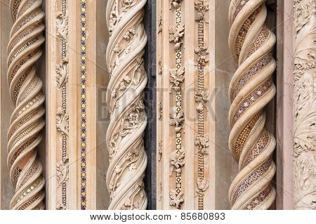 Orvieto, Italy - January 25, 2010: Detail Of Orvieto Cathedral.