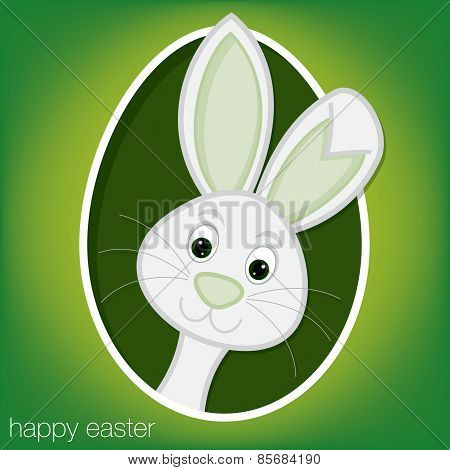 Easter Bunny And Egg Card In Vector Format.