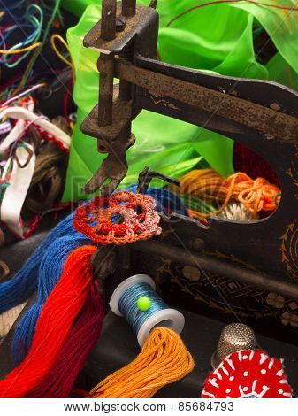 sewing machine and threads