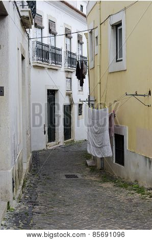 Narrow street in Lisbon